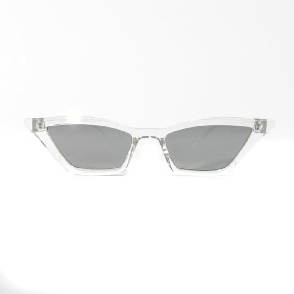 Mirrored Mirror Lens Transparent Clear Cateye Cat Eye Sunglasses Retro
